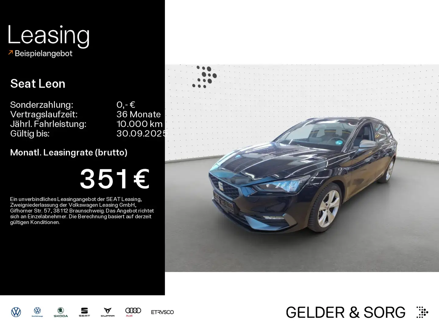 SEAT Leon Sportstourer FR 2.0 TDI AHK*RFK*Navi*LED Negru - 1