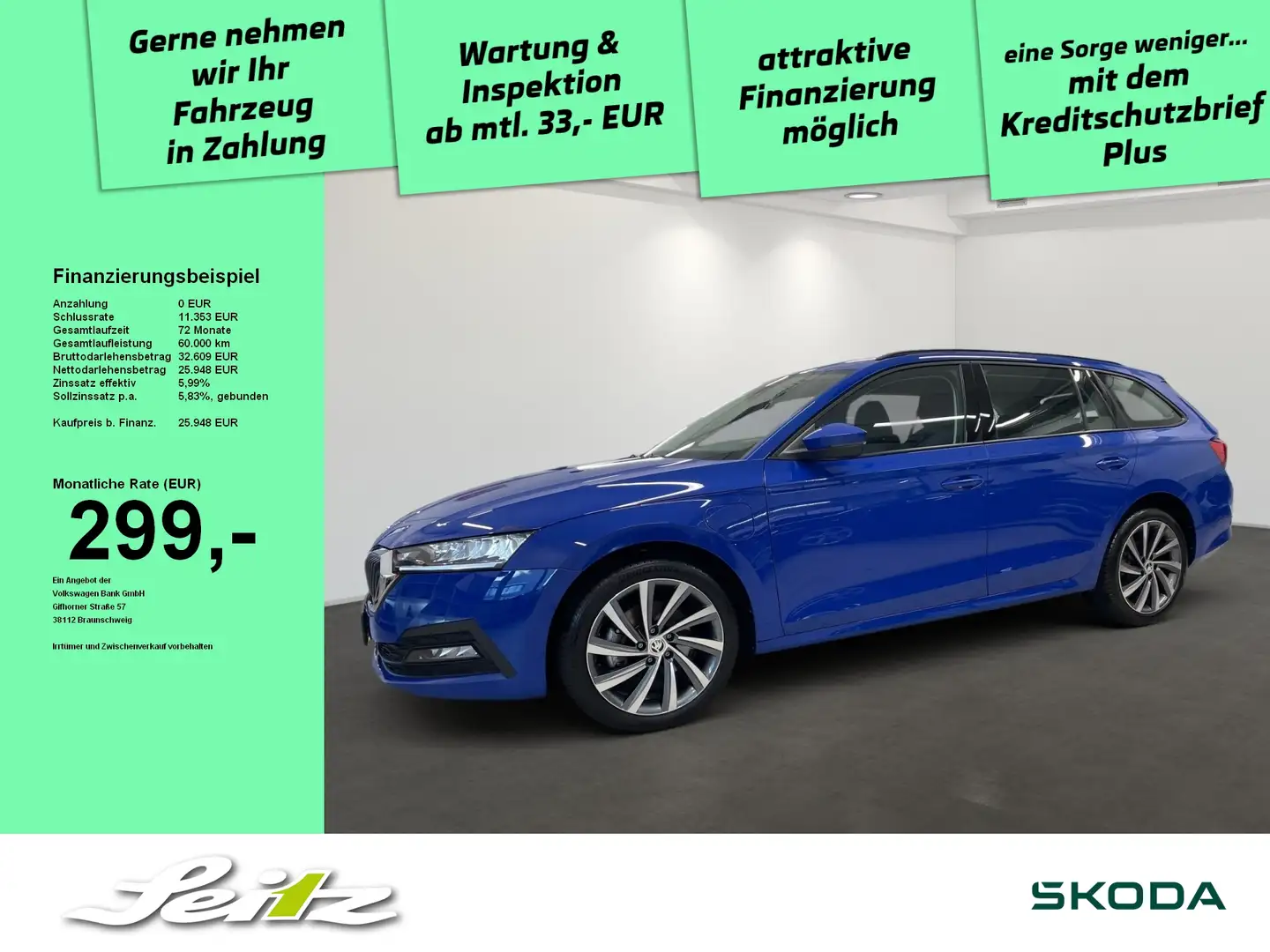 Skoda Octavia Combi 1.4 TSI iV Ambition *AHK*LED*PDC*SITZH* Bleu - 1