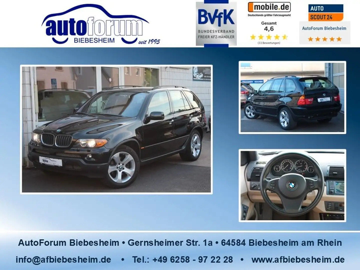 BMW X5 4.4i Leder*Memory*Navi*Xenon*Standhzg*S-Dach Schwarz - 1