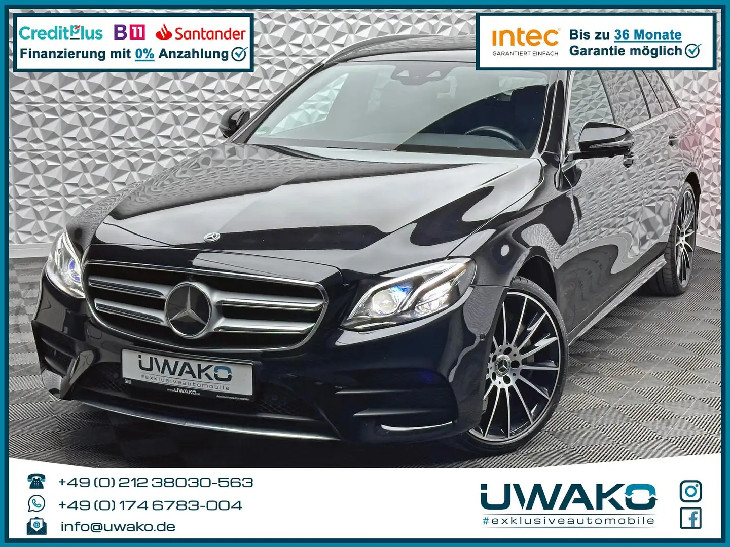 Mercedes-Benz E 400 d AMG/4MATIC/DISTRO/PANO/AHK/360°/MBUX/DAB+ Zwart - 1