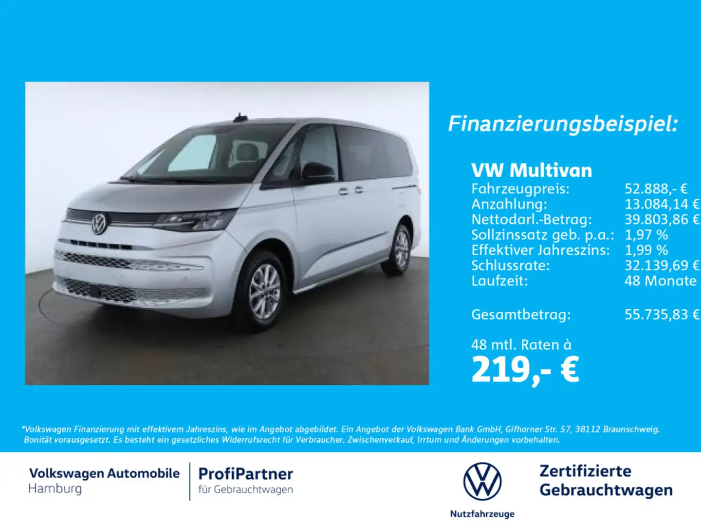 Volkswagen T7 Multivan 2.0 TDI Life lang DSG AHK Kamera LED Silber - 1