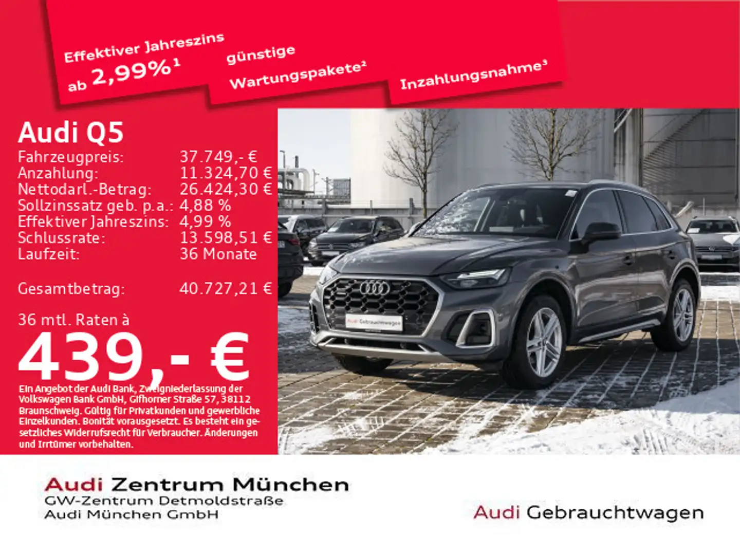 Audi Q5 40 TDI qu. S tronic 2x S line AHK/Navi+/Kamer Grau - 1