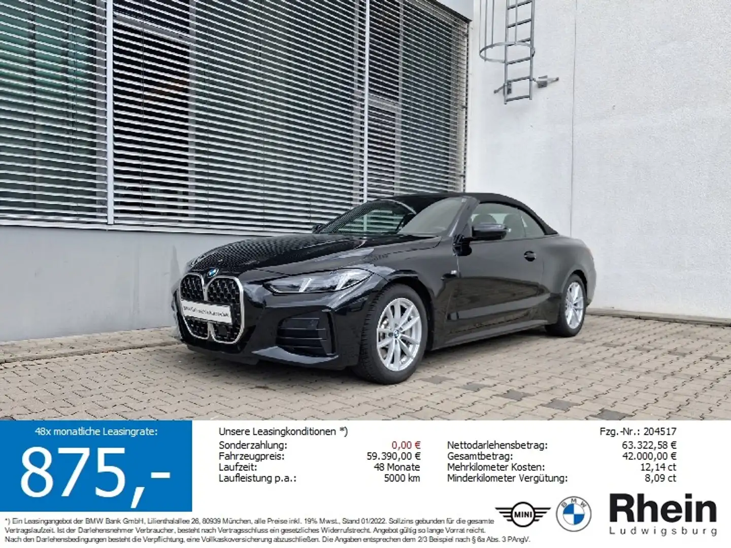 BMW 430 i xDrive Cabrio M Sportpaket LED Navi ParkAs+ Schwarz - 1