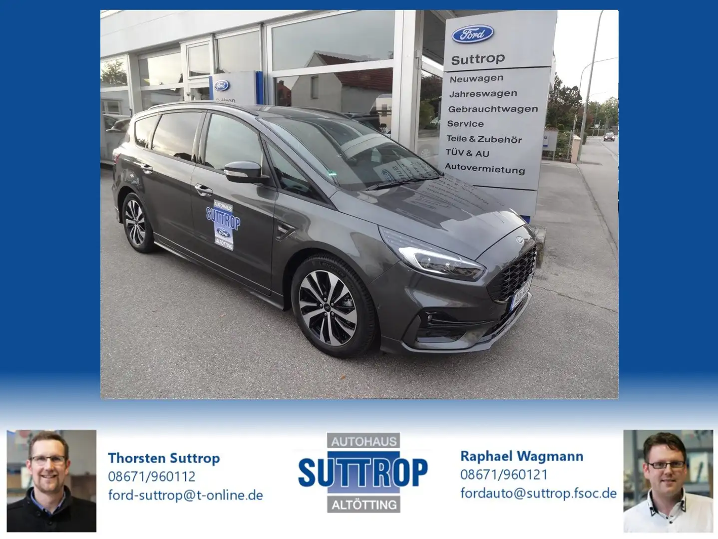 Ford S-Max ST-Line F-HEV mit Businesspaket Gris - 1