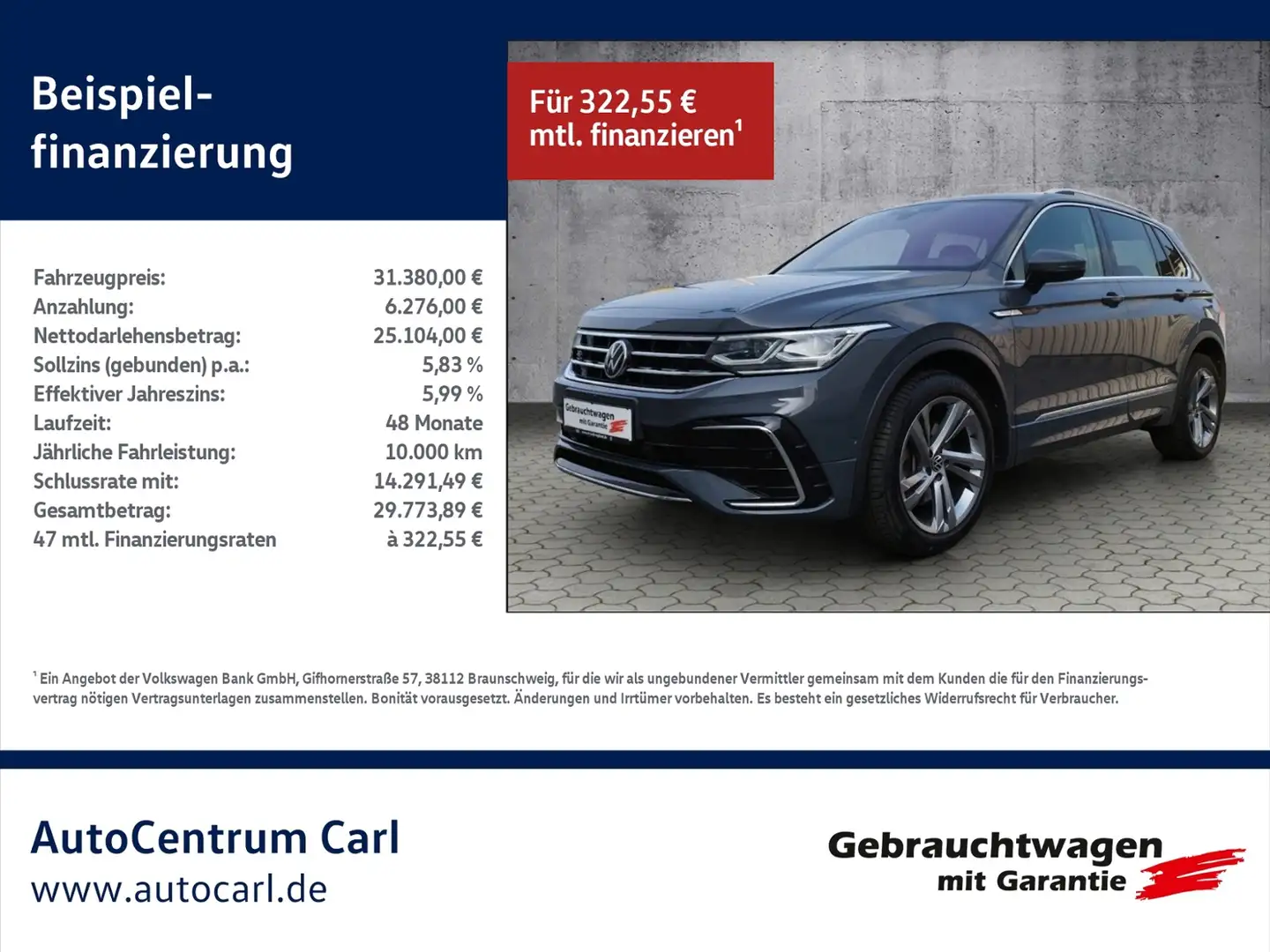 Volkswagen Tiguan R-Line 2.0 TDI 4Motion DSG NAV/IQ-Light KLIMA LED Grau - 1