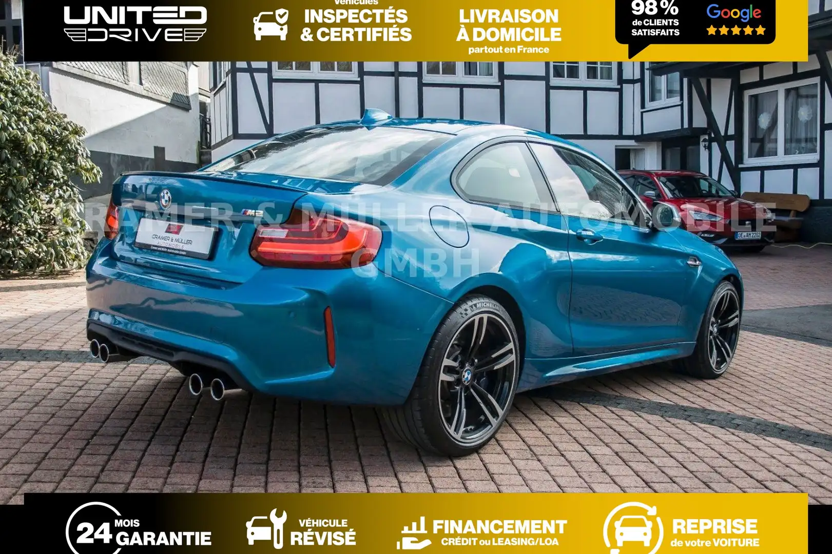 BMW M2 Coupe 370 ch M DKG 7 Bleu - 2