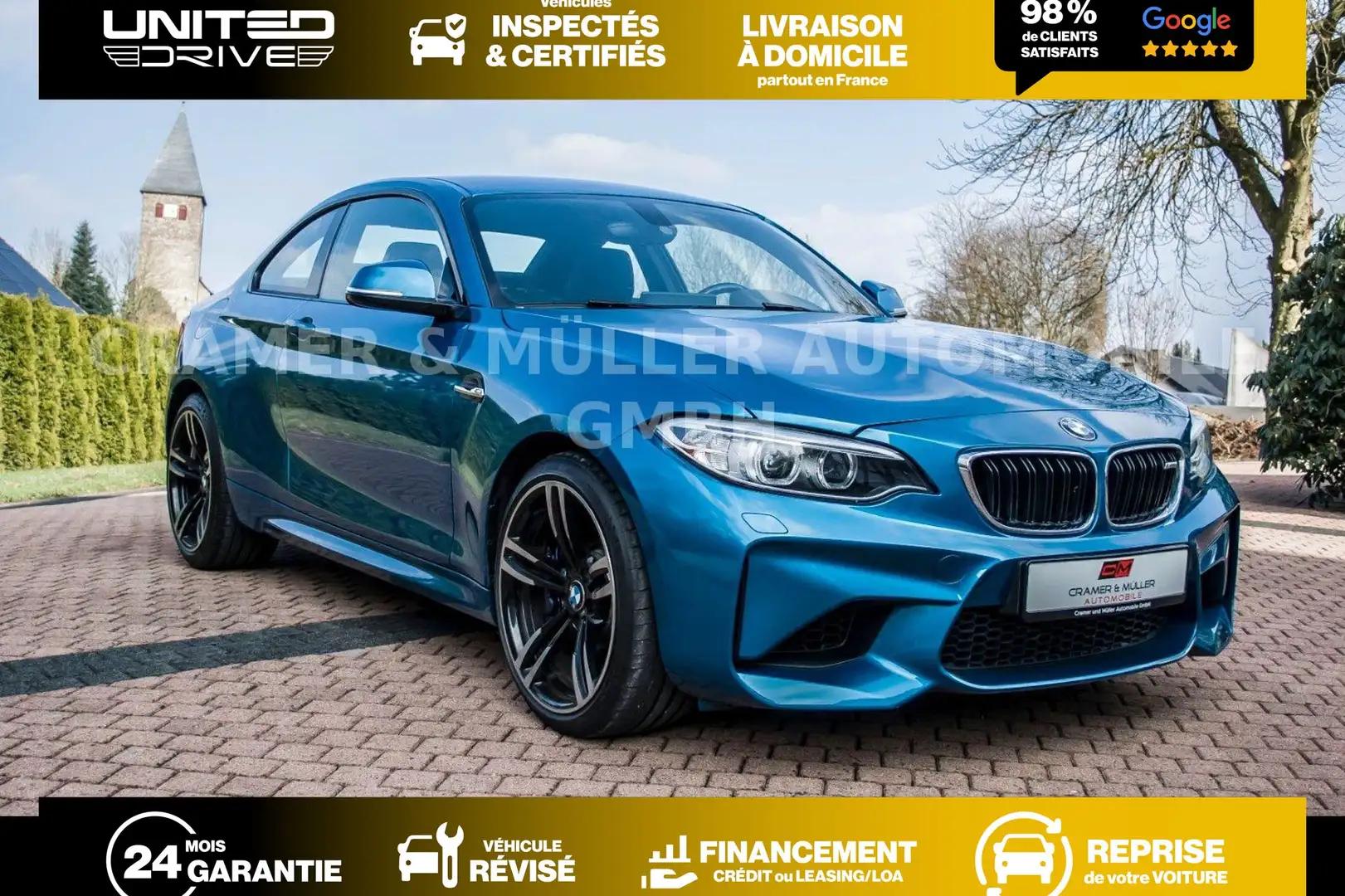 BMW M2 Coupe 370 ch M DKG 7 Bleu - 1