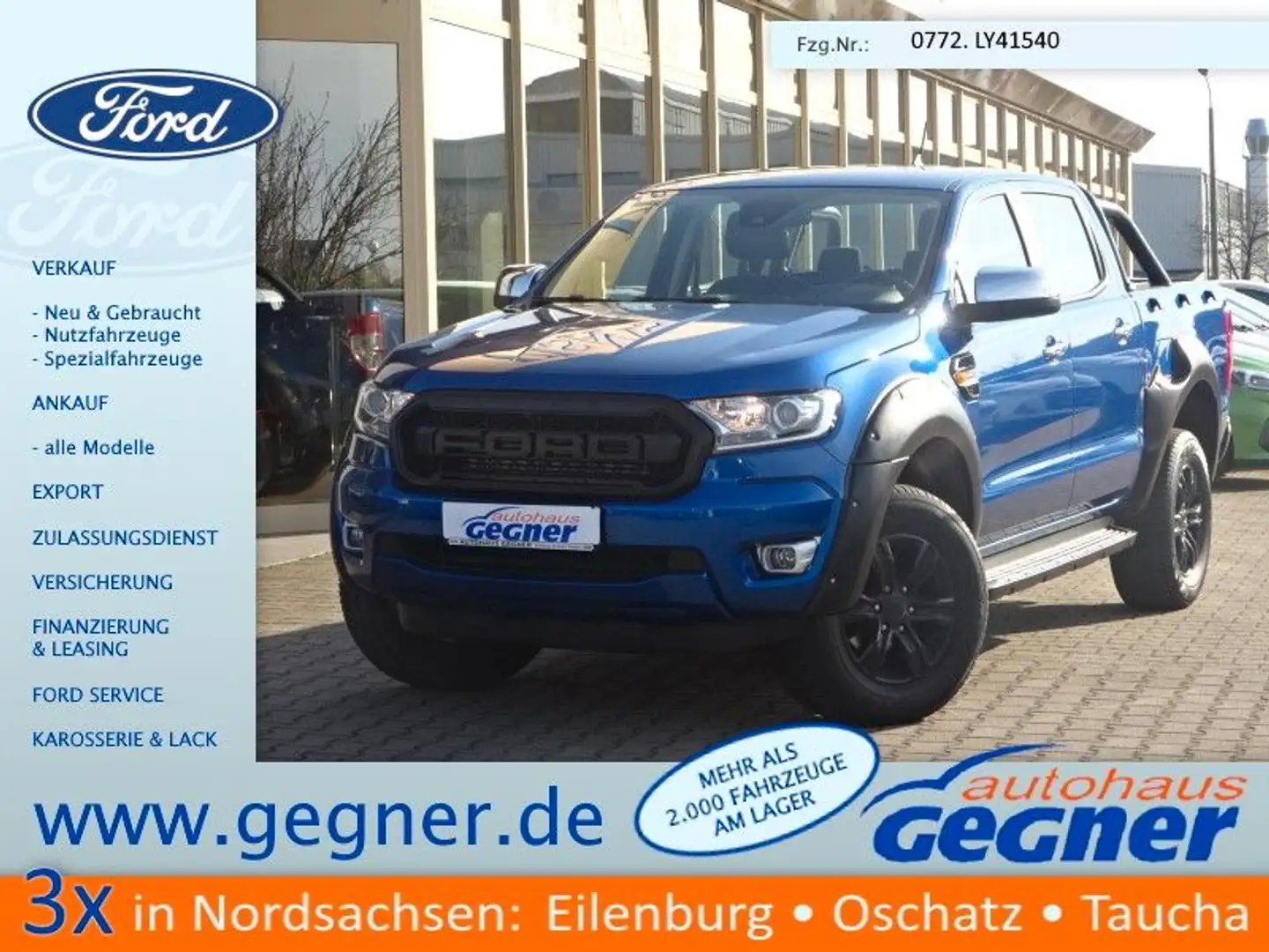 Ford Ranger Doka 170PS XLT 4x4 Rollo Blau - 1