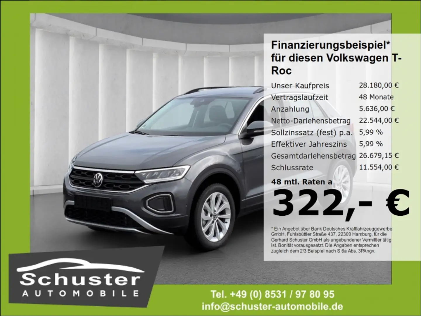Volkswagen T-Roc Life 1.5TSI*DSG ACC LED R-Kam Navi digCock Grau - 1