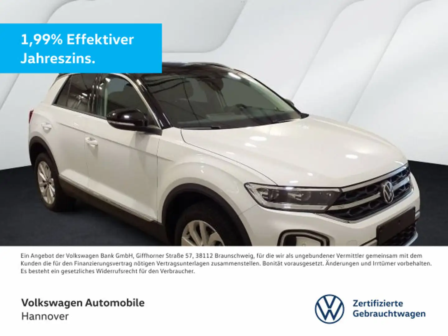 Volkswagen T-Roc 1.5 TSI DSG Style navi LED DigCockp AHK AC Weiß - 1