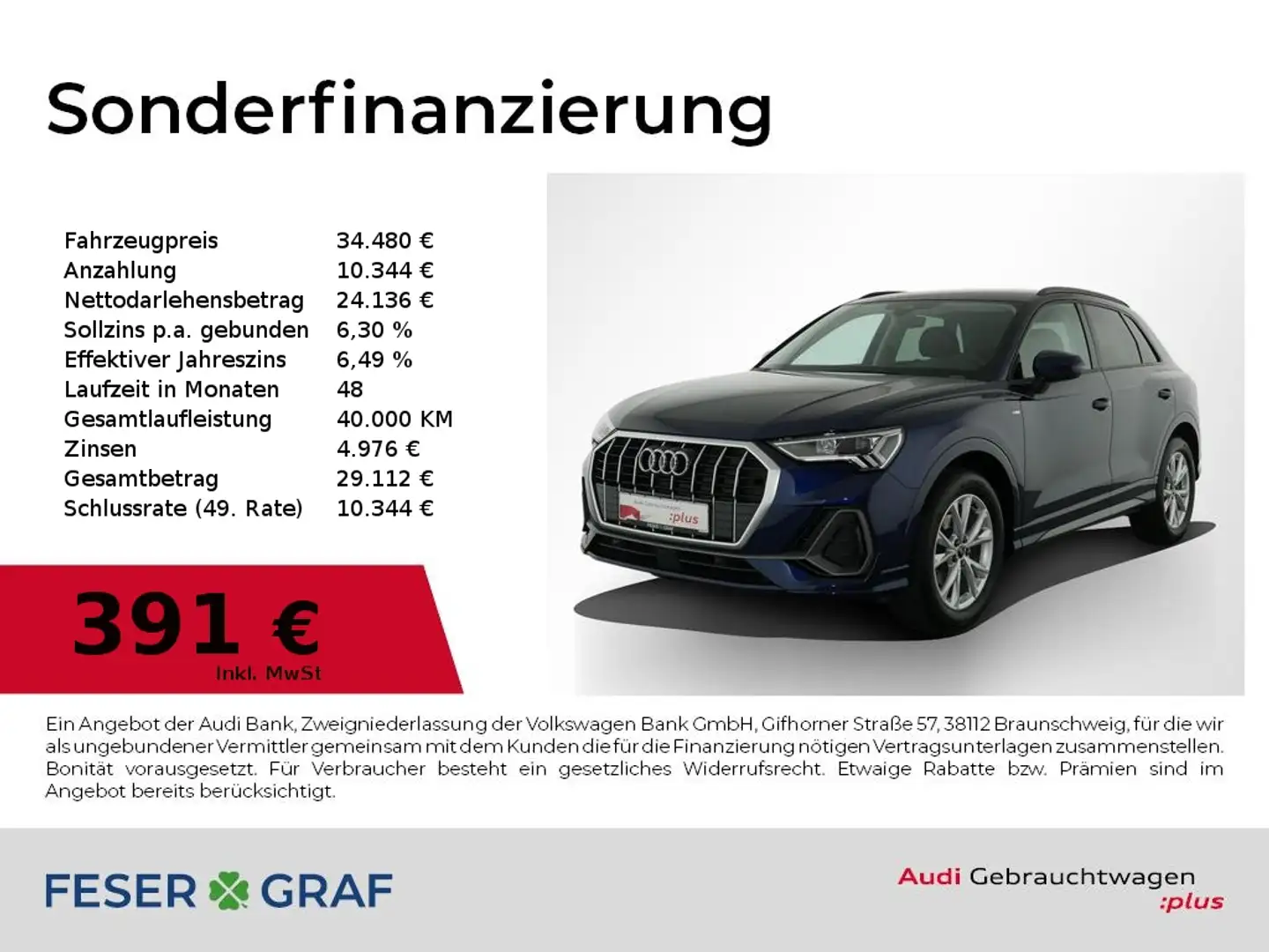 Audi Q3 35 TFSI S tronic S Line Ext LED,Navi,Kamera Blau - 1