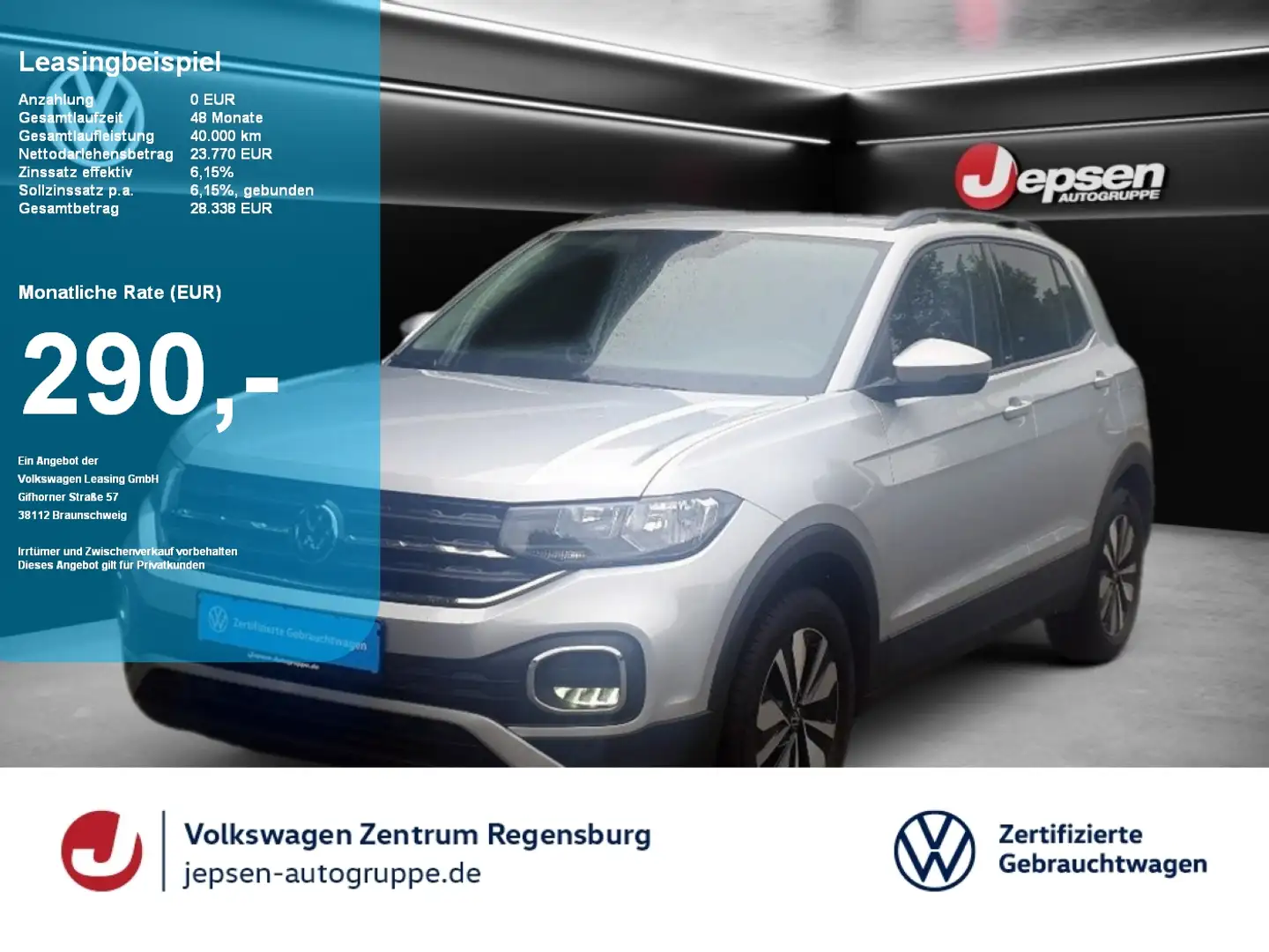 Volkswagen T-Cross MOVE 1.0 TSI DSG ACC NAVI SHZ PDC KlimaA Argento - 1