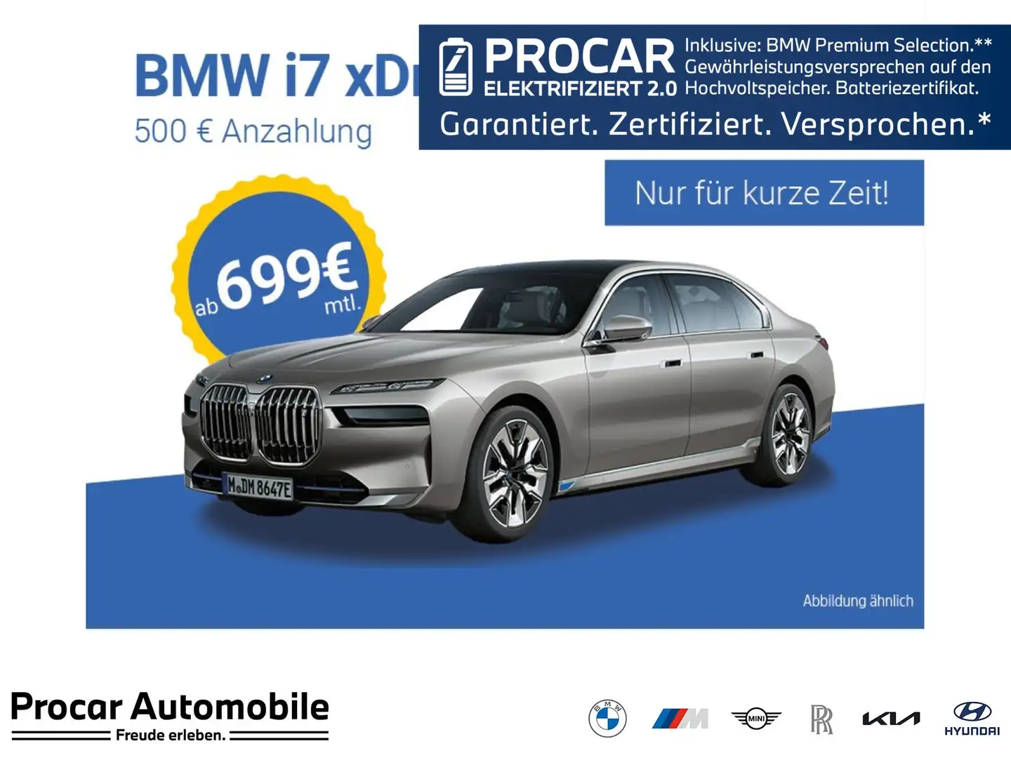 BMW i7 xDrive60 Connoisseur, Executive Lounge, PANO, Grau - 1