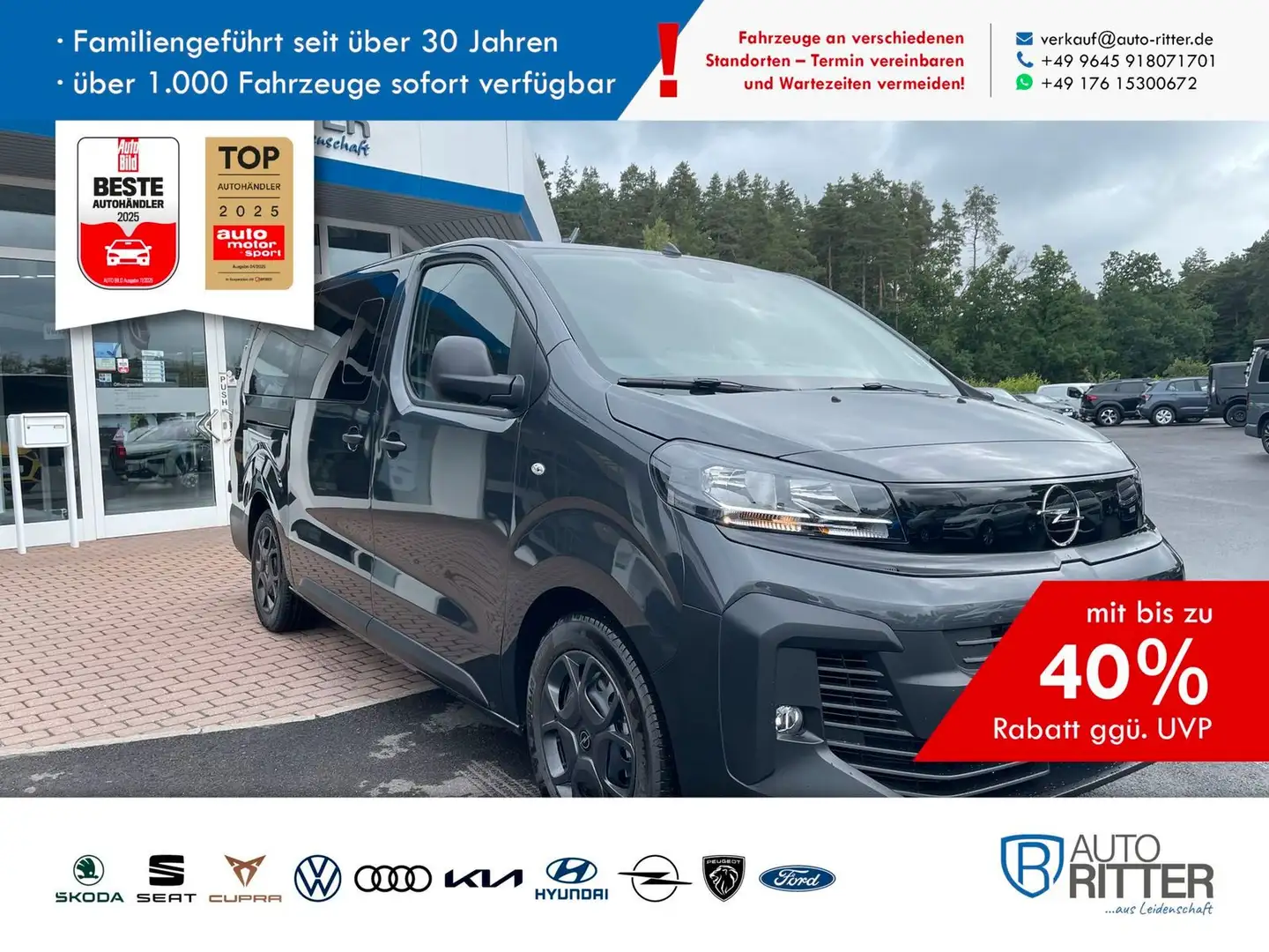 Opel Vivaro 9-Sitzer 177 PS Automatik Kamera+Navi+... Gris - 1