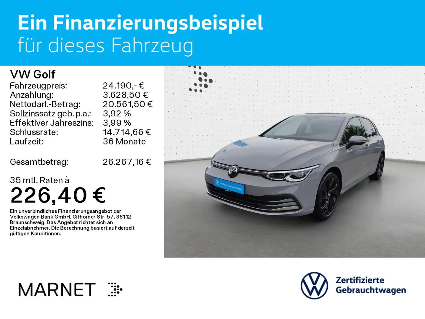 Volkswagen Golf VIII 2.0 TDI DSG Active*Navi*Kamera*IQ-Ligh Gris - 2