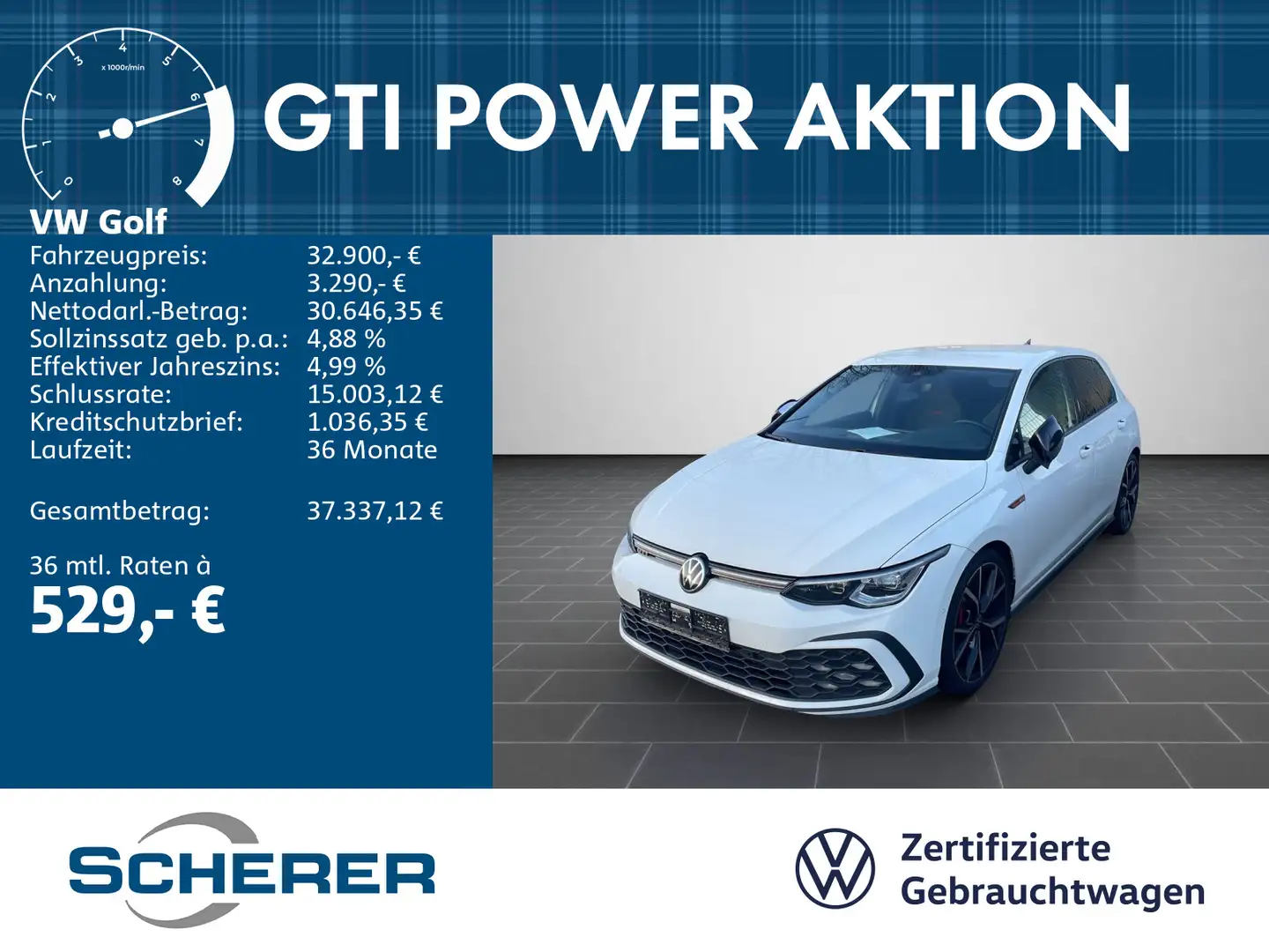 Volkswagen Golf GTI Golf VIII 2,0 TSI GTI DSG NAVI/LED/RFK/Sitzheizu Weiß - 1
