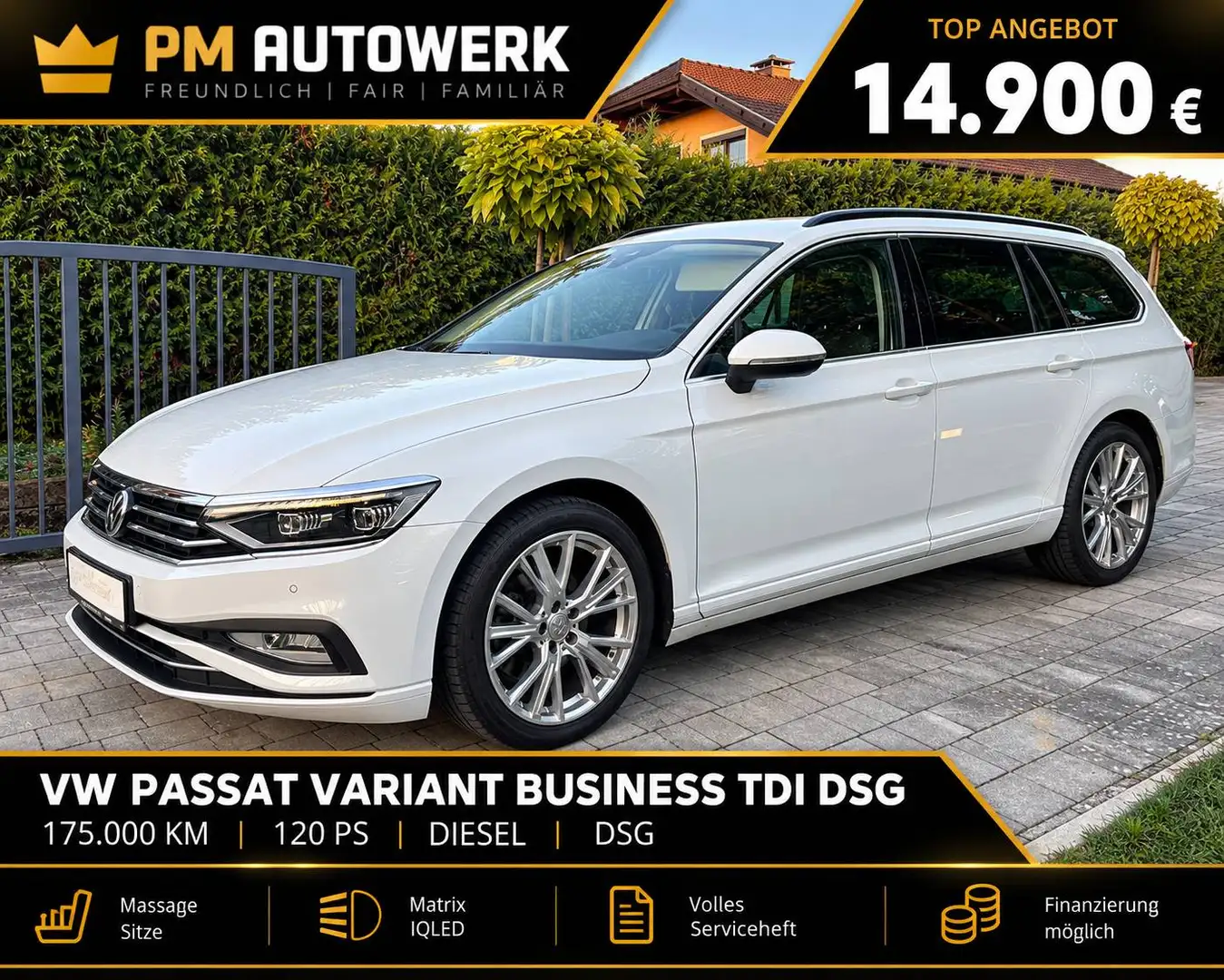 Volkswagen Passat Variant Business TDI DSG *Massage*Matrix*IQLED*Finanzierung* Weiß - 1