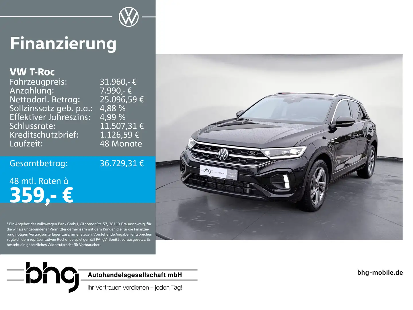 Volkswagen T-Roc 1.5 TSI OPF R-Line Schwarz - 1