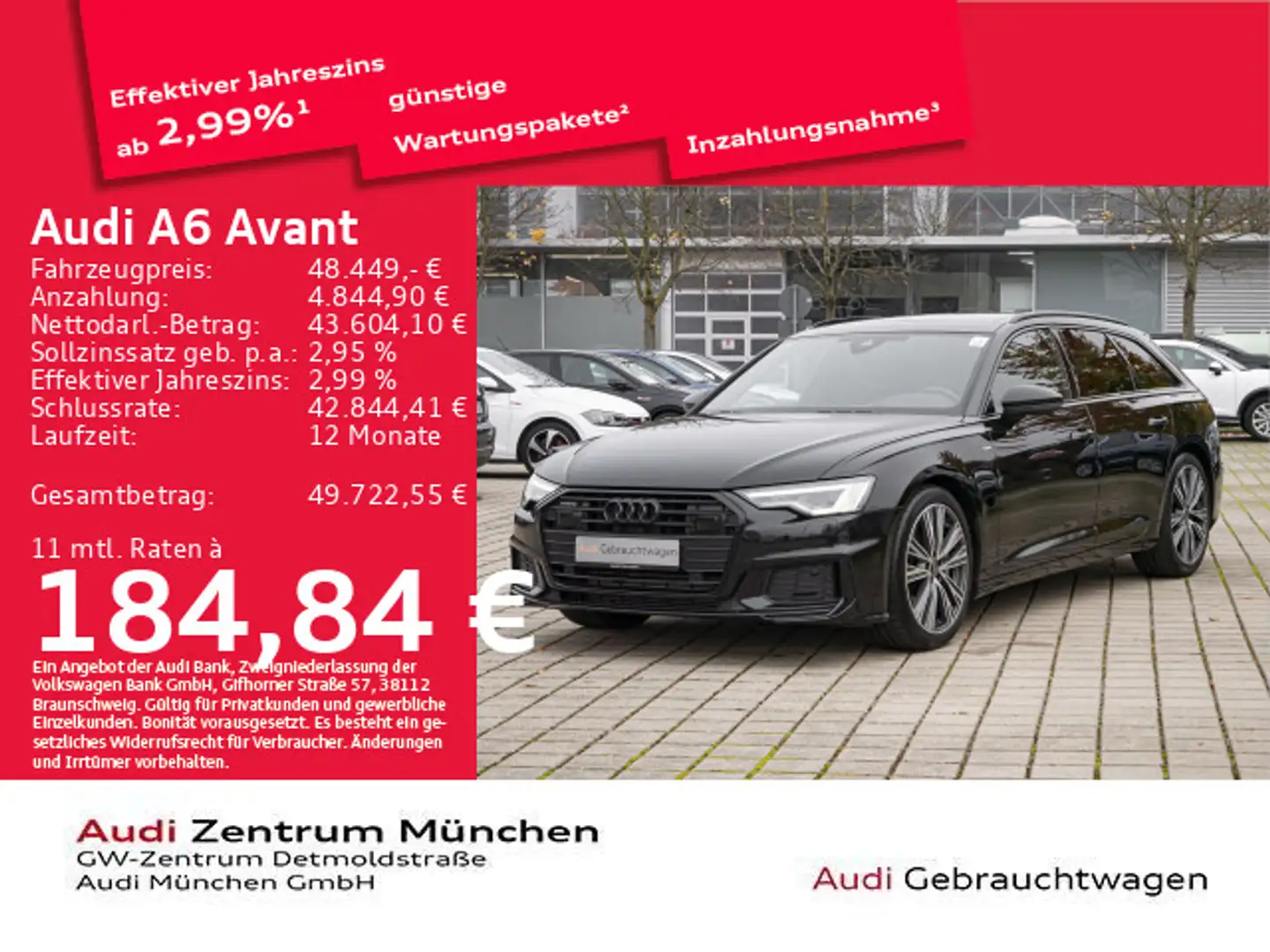 Audi A6 55 TFSI qu. S tronic 2x S line UPE: 97" Schwarz - 1