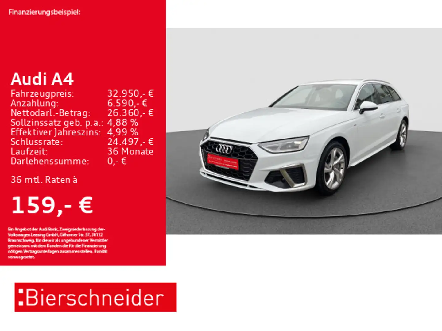 Audi A4 Av 40 TFSI S-Line AHK B&O CAM NAVI SHZ Biały - 1