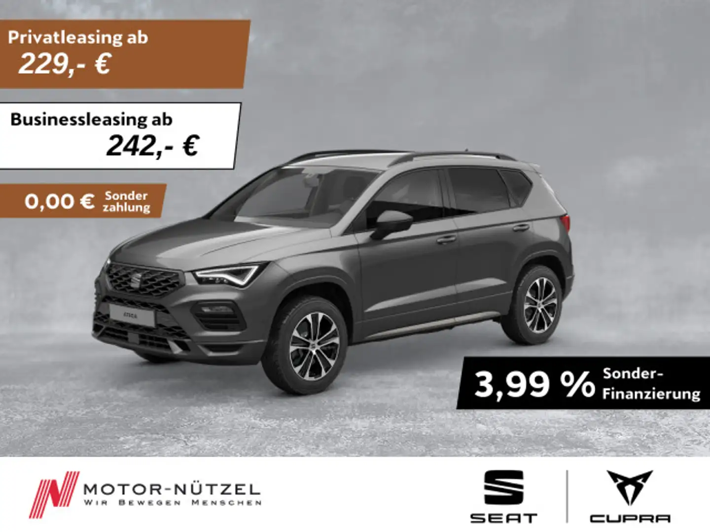 SEAT Ateca 2.0 TDI DSG FR LED+NAV+APP+ACC+SHZ+RFK+NSW Grau - 1
