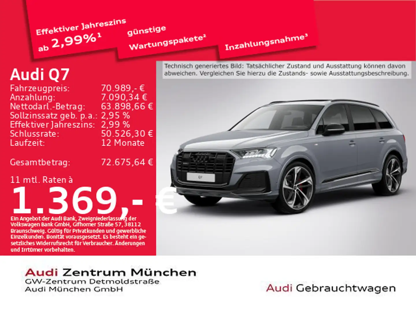 Audi Q7 50 TDI qu. S line Competition+ Pano/StdHzg/B& Grau - 1