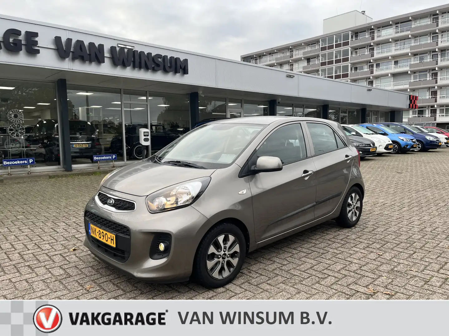 Kia Picanto 1.0 CVVT EconomyPlusLine Navi acamera Lmv Nap Grijs - 1