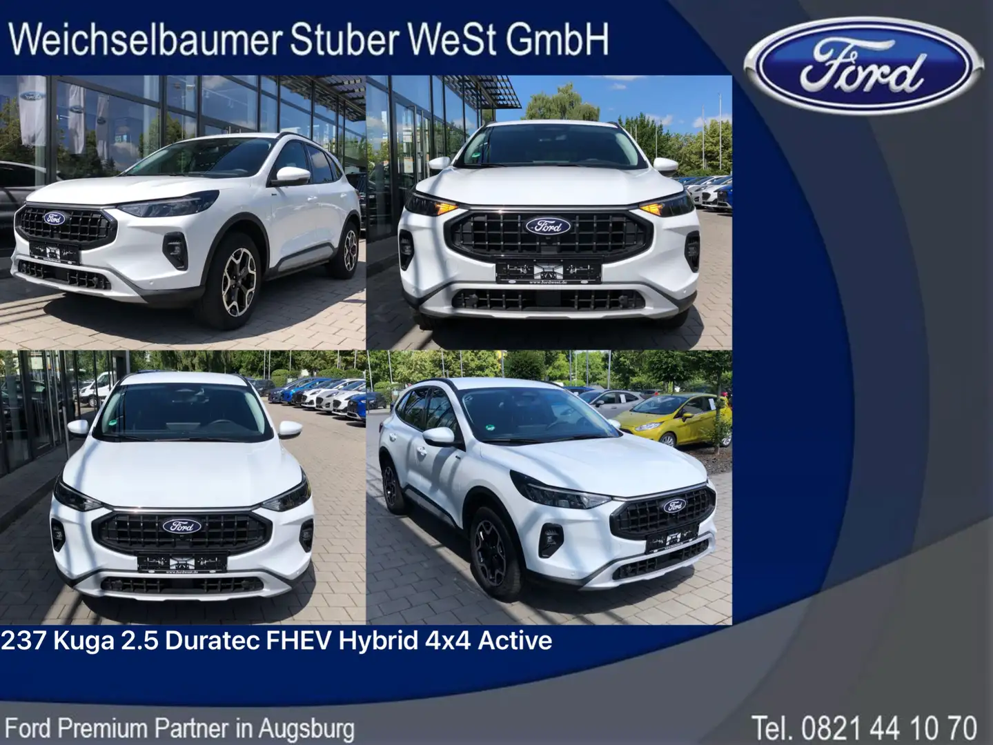 Ford Kuga 237 Kuga 2.5 Duratec FHEV Hybrid 4x4 Aut. Active Blanc - 1