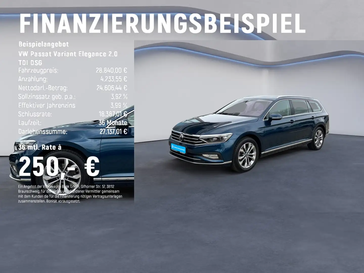 Volkswagen Passat Variant Elegance 2.0 TDI DSG HuD CAM PANO Bleu - 2