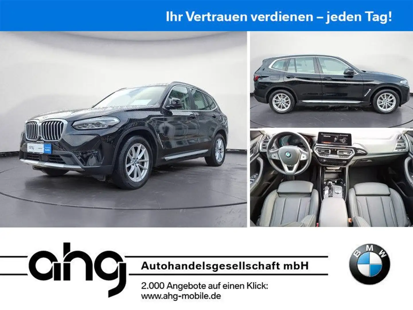 BMW X3 xDrive20d AT Aut. Klimaaut. AHK Sportsitze Schwarz - 1