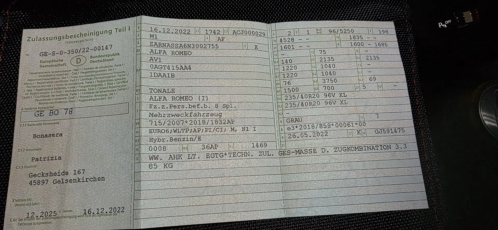 Alfa Romeo Tonale Tonale Edizione Speciale 1.5 T4 48V MHEV DCT Edizione Speciale Grau - 2