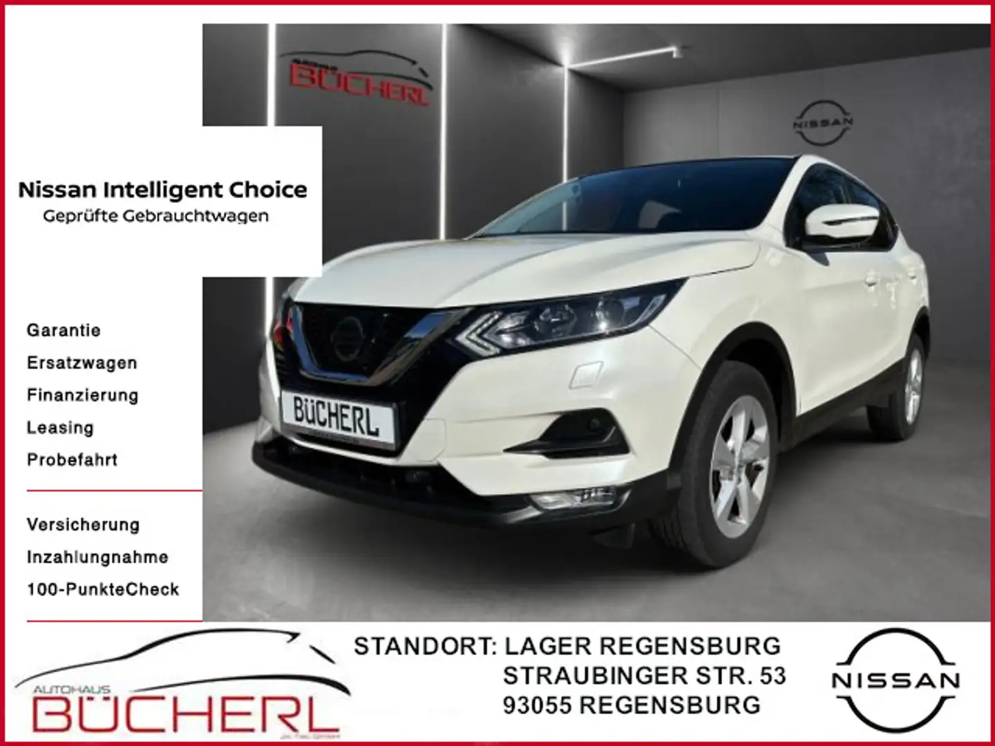 Nissan Qashqai Acenta, Navi,Bluetooth, Einparkhilfe+R-K Blanc - 1