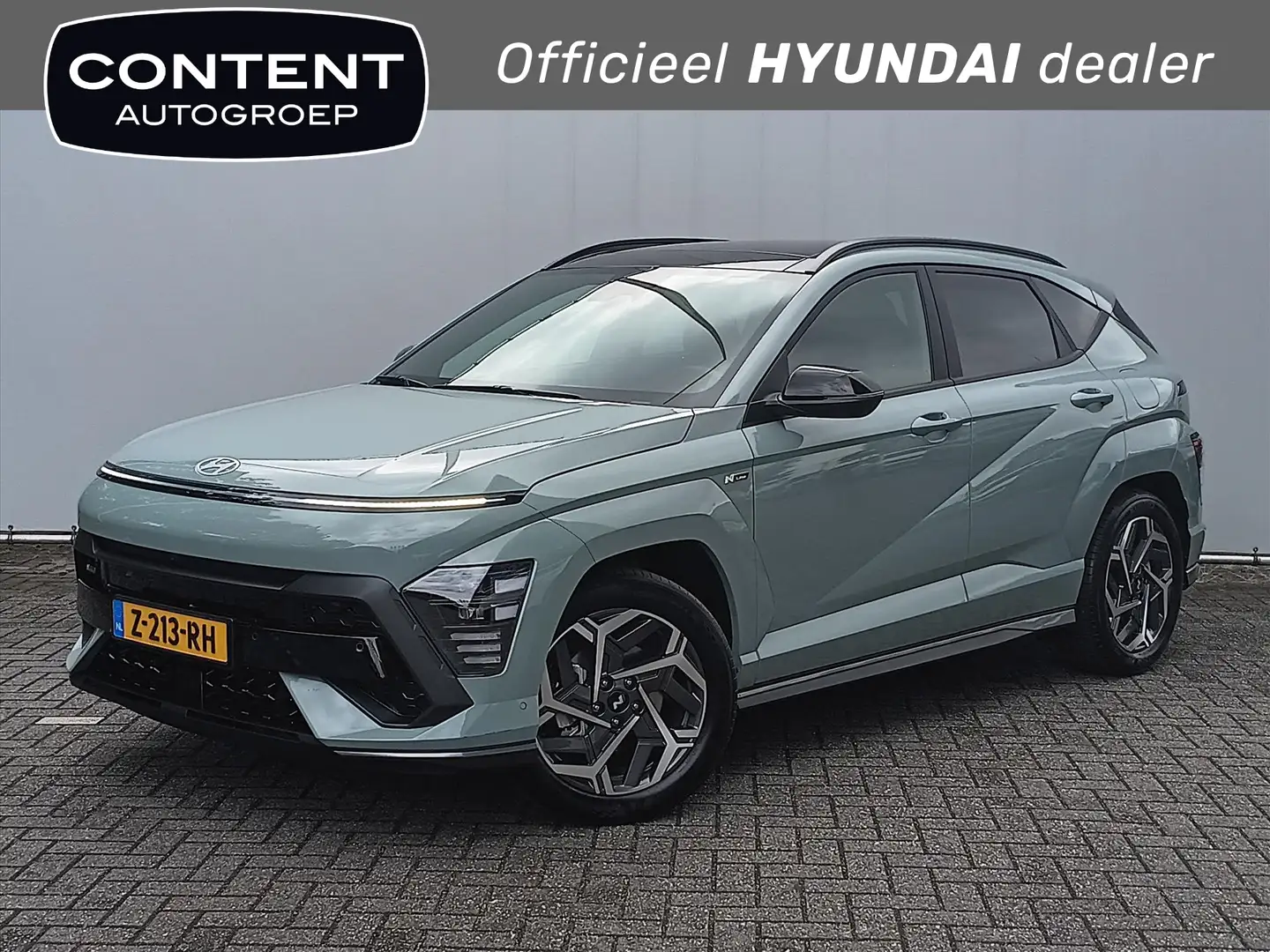 Hyundai KONA 1.6 GDI HEV 141pk DCT N Line Sky II Schuif/Kantel- Groen - 1