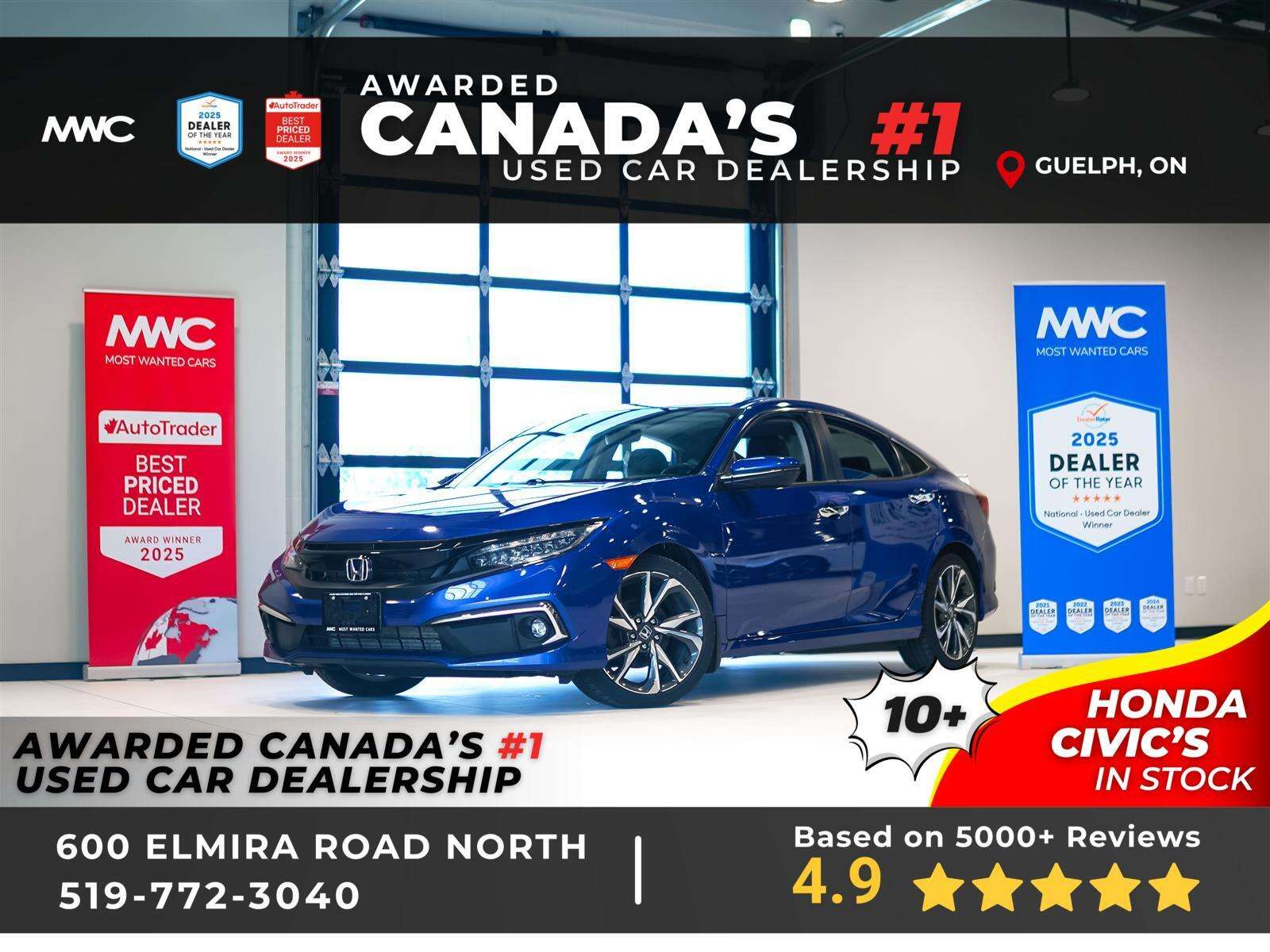 2020 Honda Civic TOURING | ONE OWNER | NO ACCIDENTS