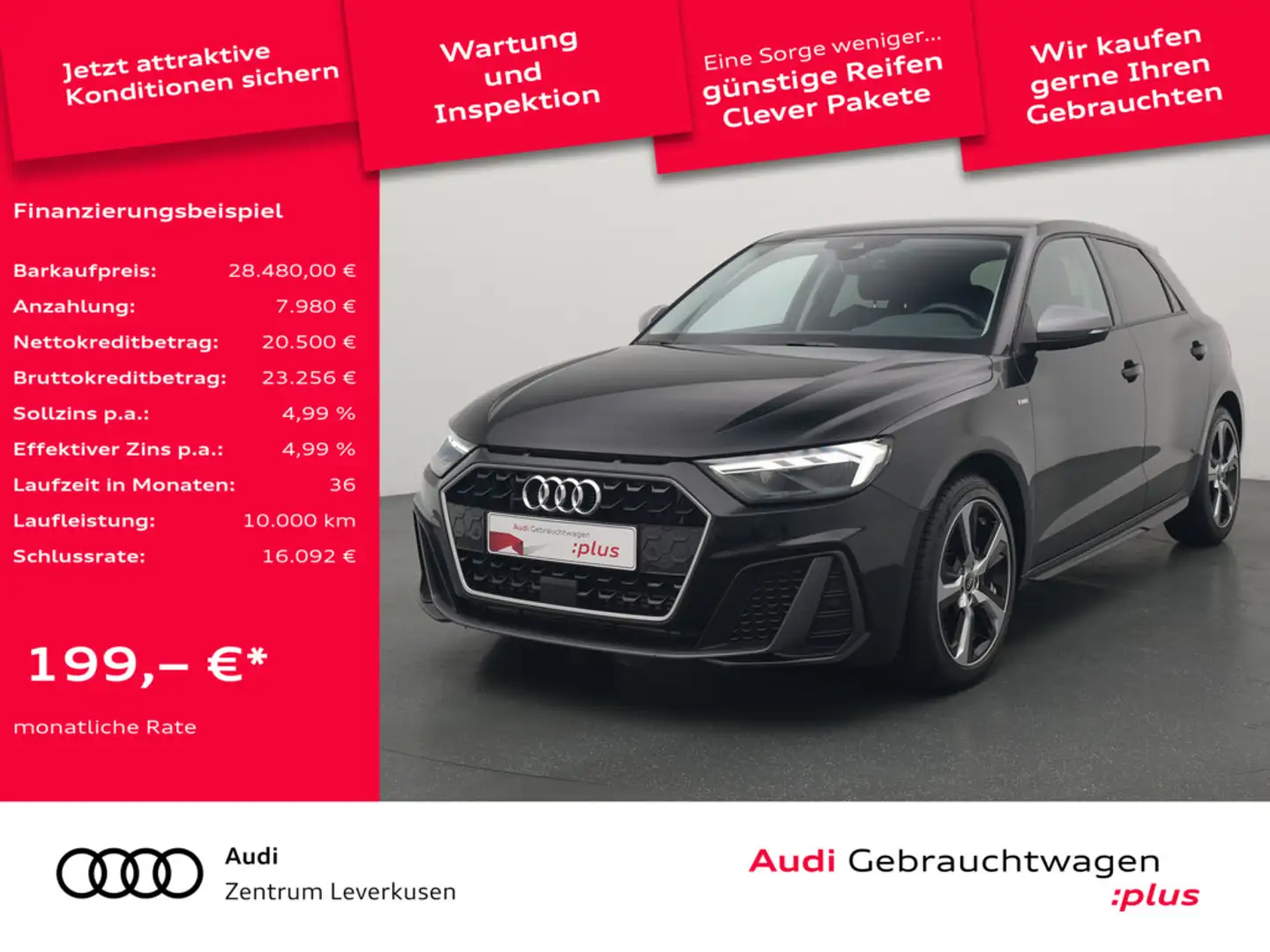 Audi A1 Sportback 40 S line NAVI VIRT AHK KAM CARP Schwarz - 1