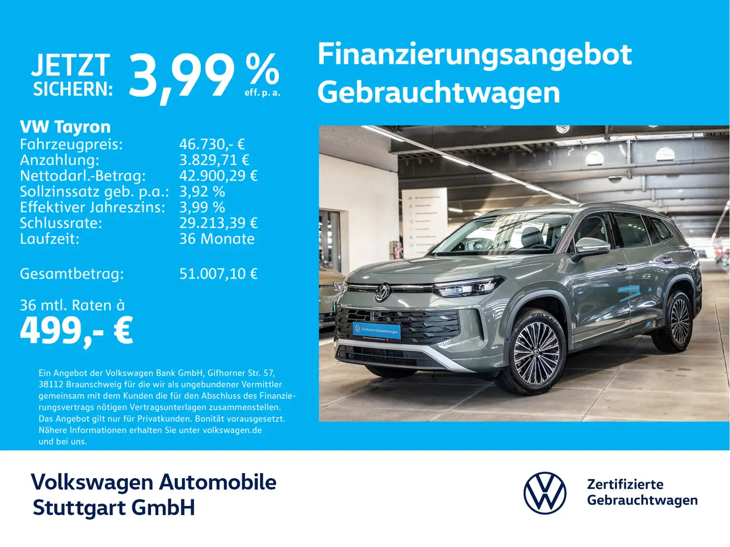 Volkswagen Tayron Life 2.0 TDI DSG 7 -Sitze Navi AHK Kamera Grün - 1
