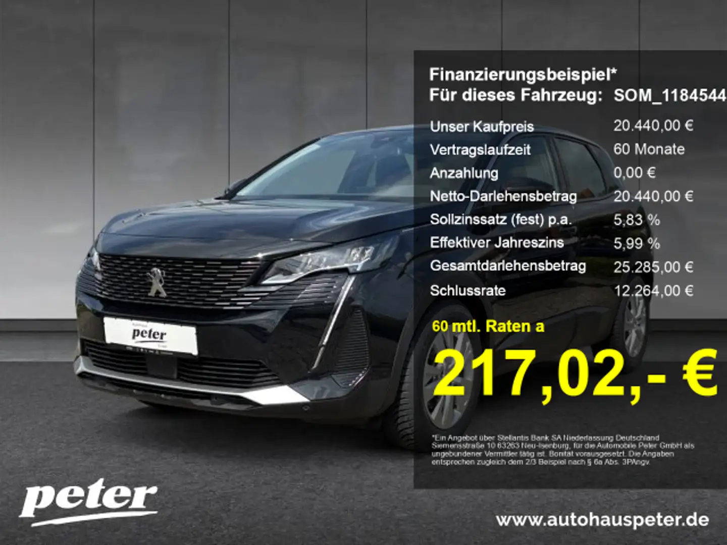 Peugeot 3008 3008 Active Pack 130 EAT8 Navi+EcoLED+Kamera+SH Zwart - 1