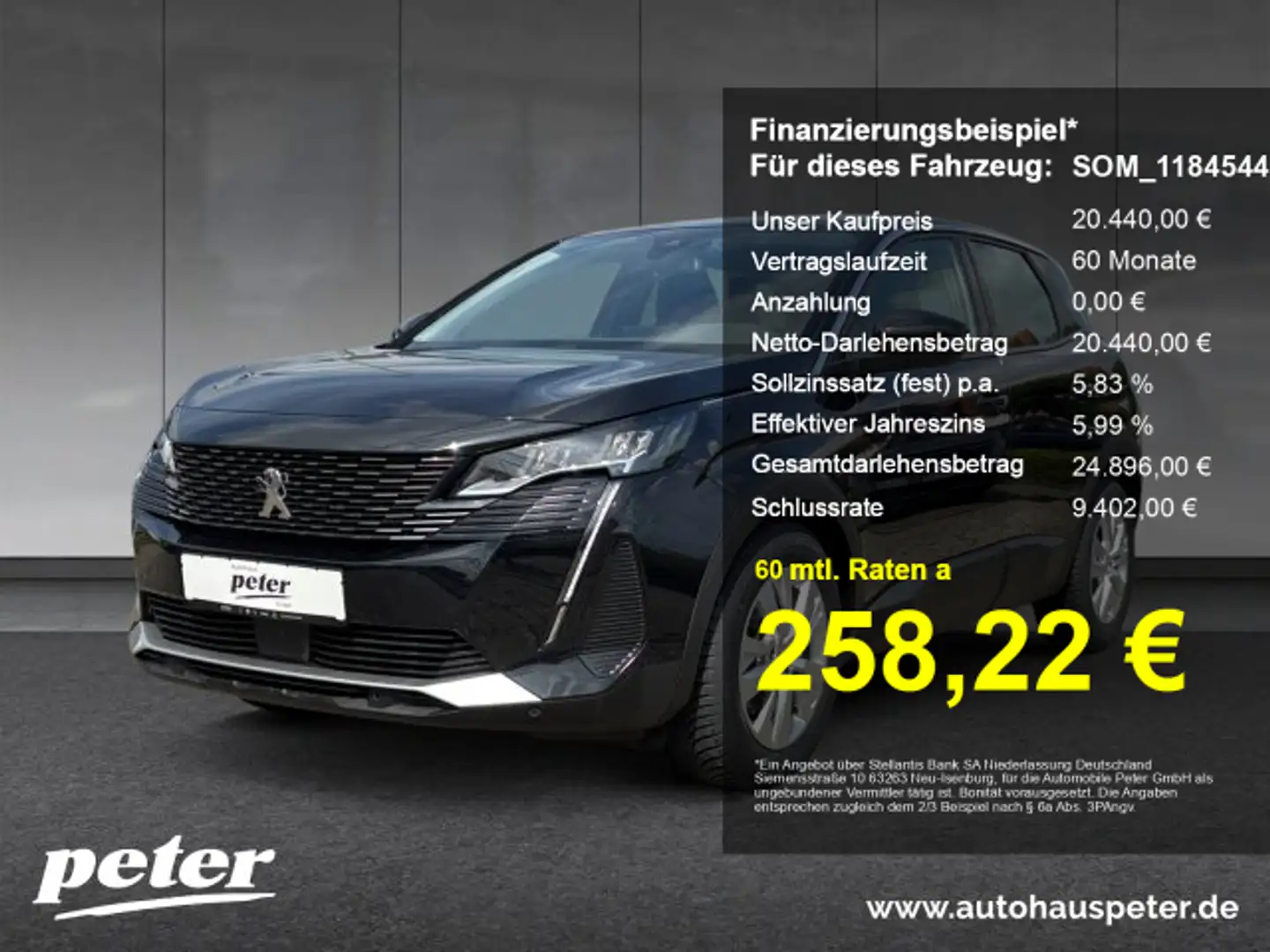 Peugeot 3008 3008 Active Pack 130 EAT8 Navi+EcoLED+Kamera+SH Schwarz - 1