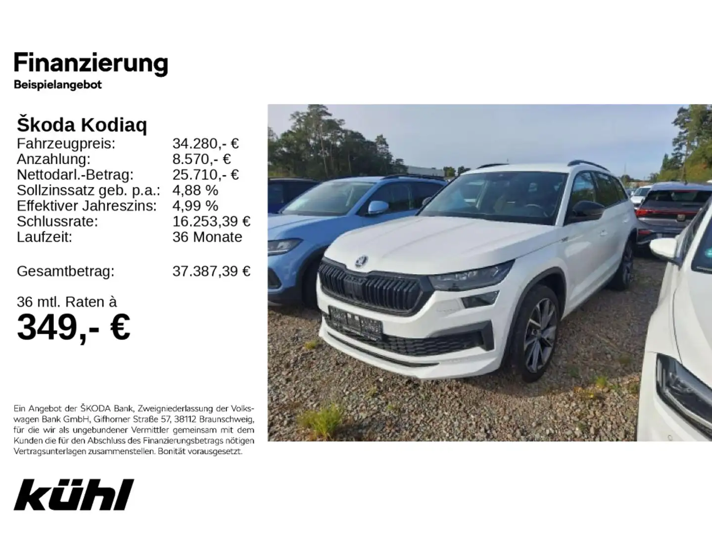 Skoda Kodiaq 2.0 TDI DSG Sportline LED/Navi Weiß - 1