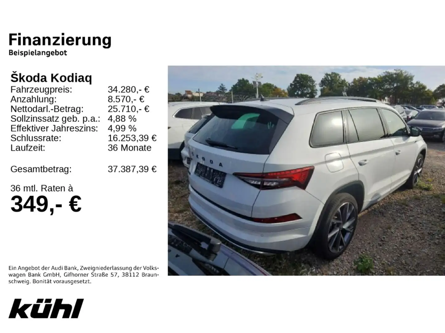 Skoda Kodiaq 2.0 TDI DSG Sportline LED/Navi Weiß - 2