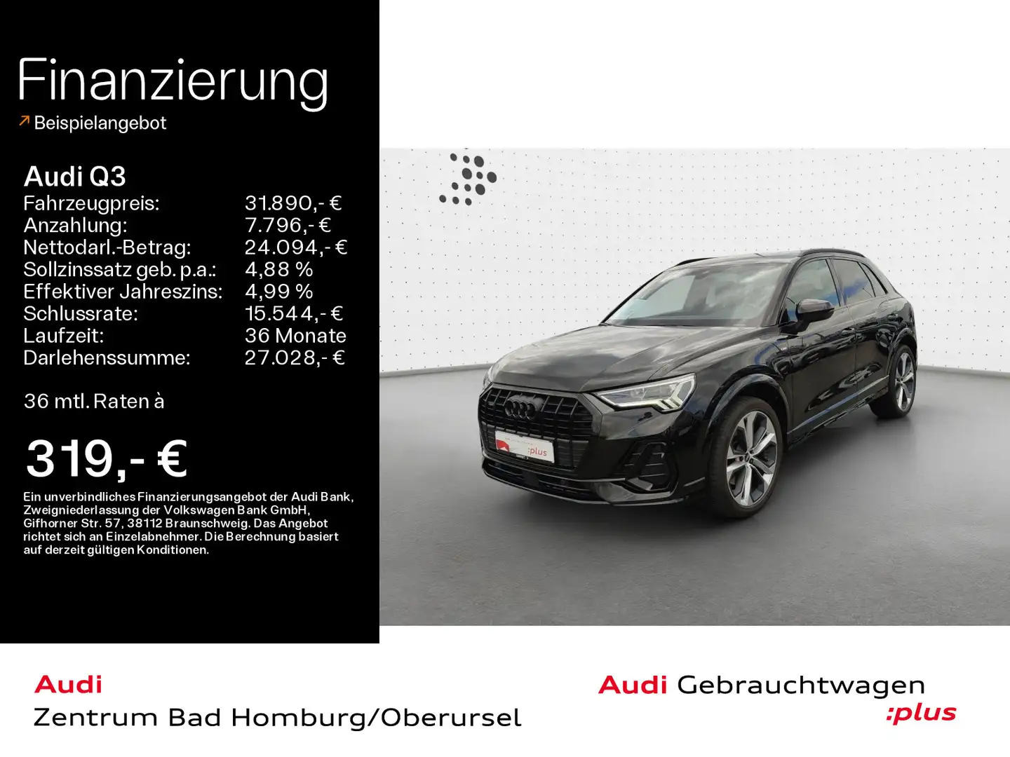 Audi Q3 40 TDI quattro S line edition*Navi*LED*Alu*AH Schwarz - 1
