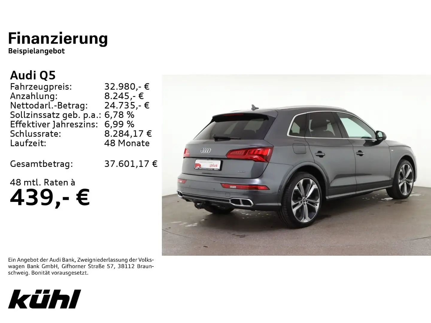 Audi Q5 50 TFSI e Q Tip. Sport LED/Luft/ACC/360°/Navi Grau - 2