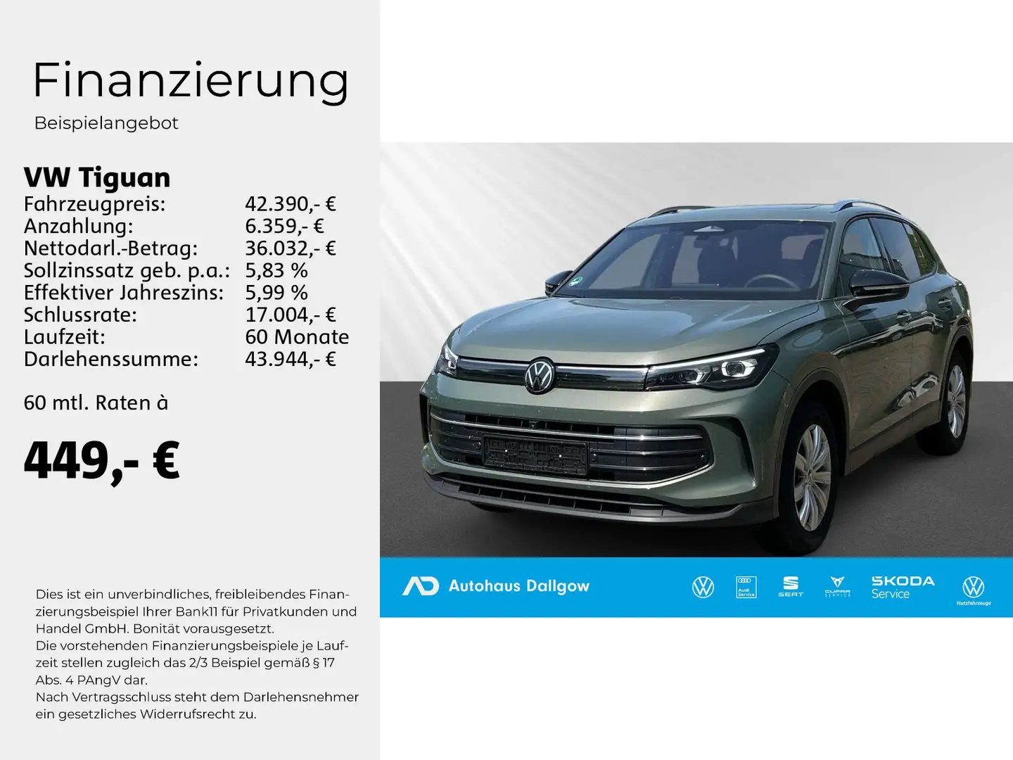 Volkswagen Tiguan Life 1,5 l eTSI 150PS DSG+LED+PDC+Klimaau Grün - 2