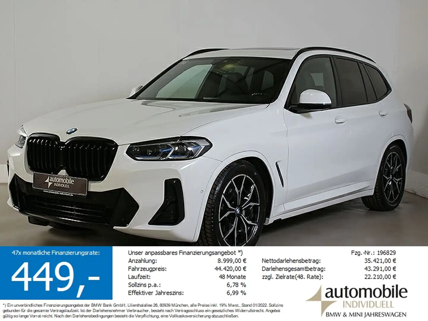BMW X3 xDr. 30dA M Sportpaket Laser Standh Navi AHK Blanco - 1