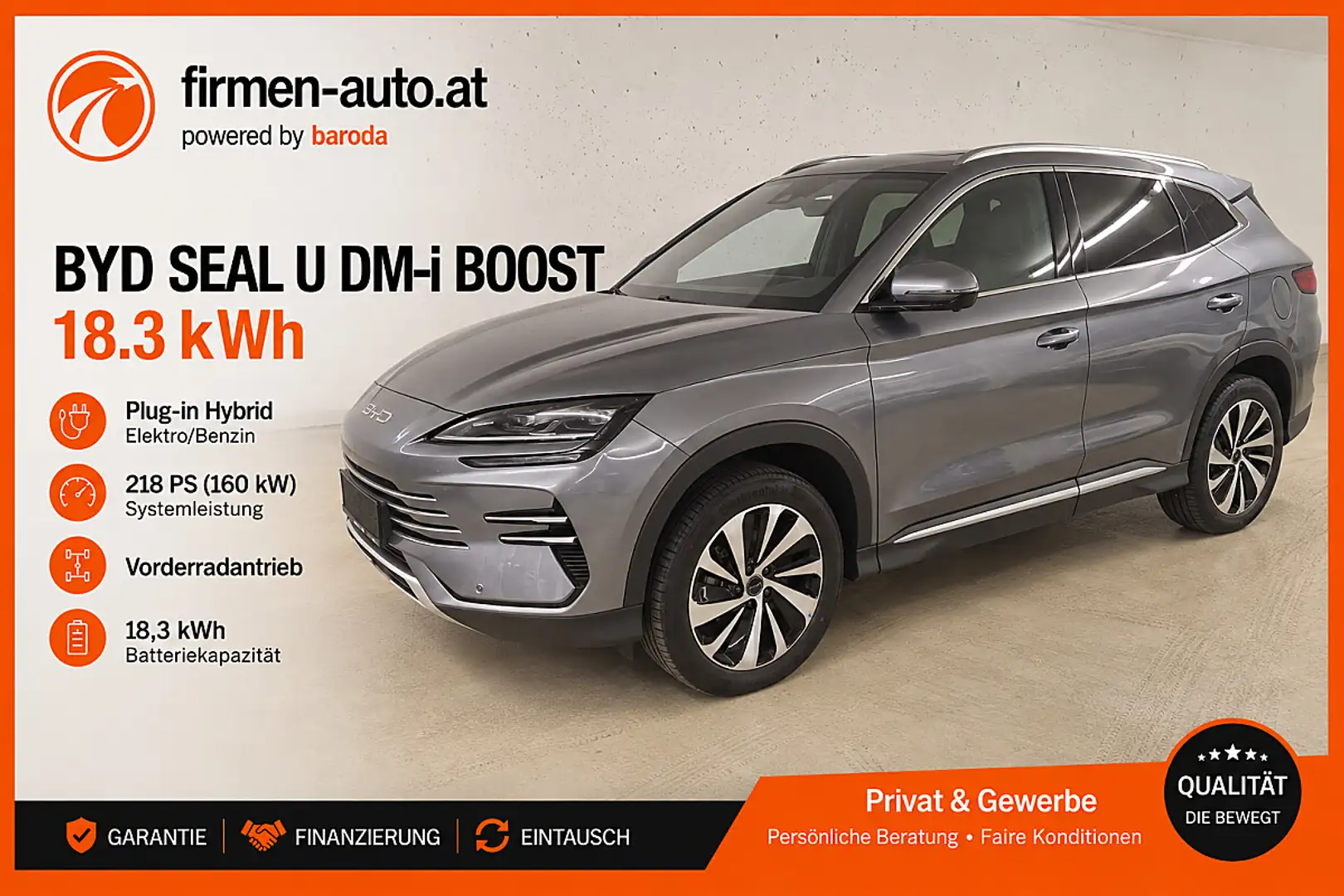 BYD Seal U DM-i PHEV 18,3kWh Boost Österreich Paket Grau - 1