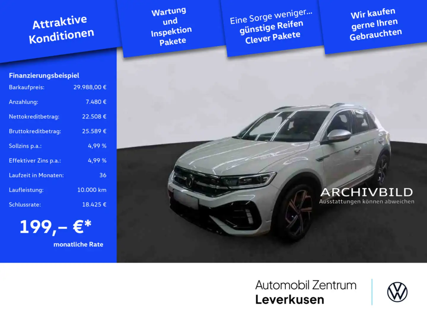 Volkswagen T-Roc R CARPLAY KEYLESS ACC MATRIX NAVI LEDER Schwarz - 1