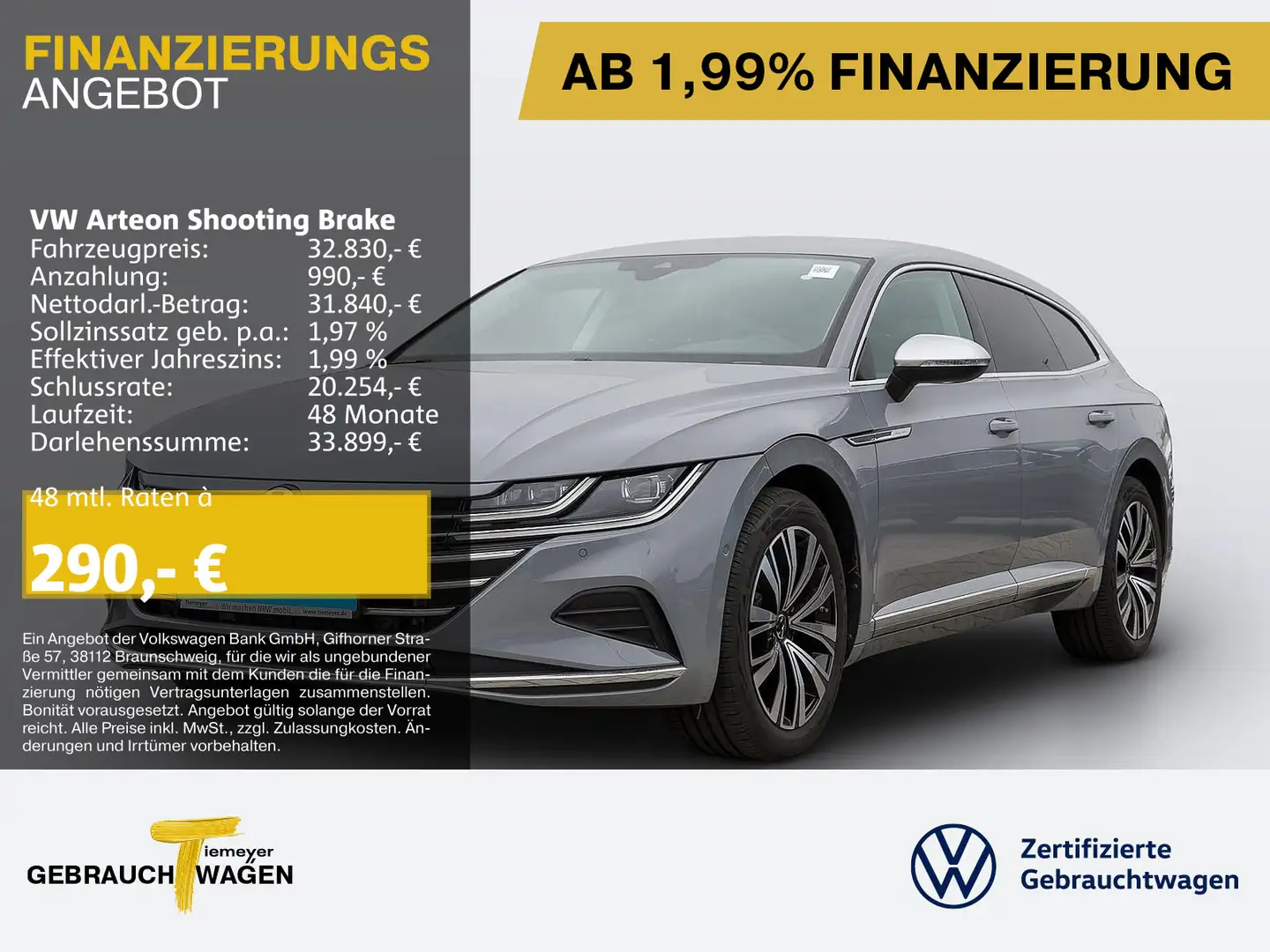 Volkswagen Arteon eHybrid ELEGANCE ST.HEIZ A Grigio - 1