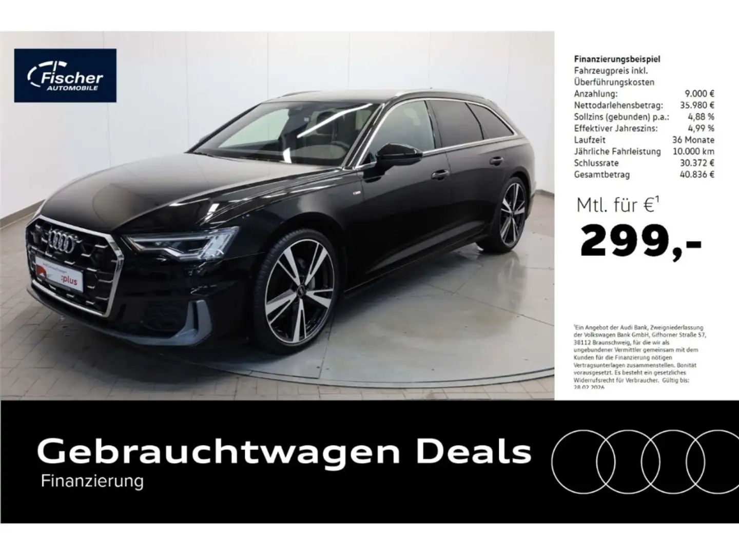 Audi A6 Avant 40 TDI quattro S line Schwarz - 1