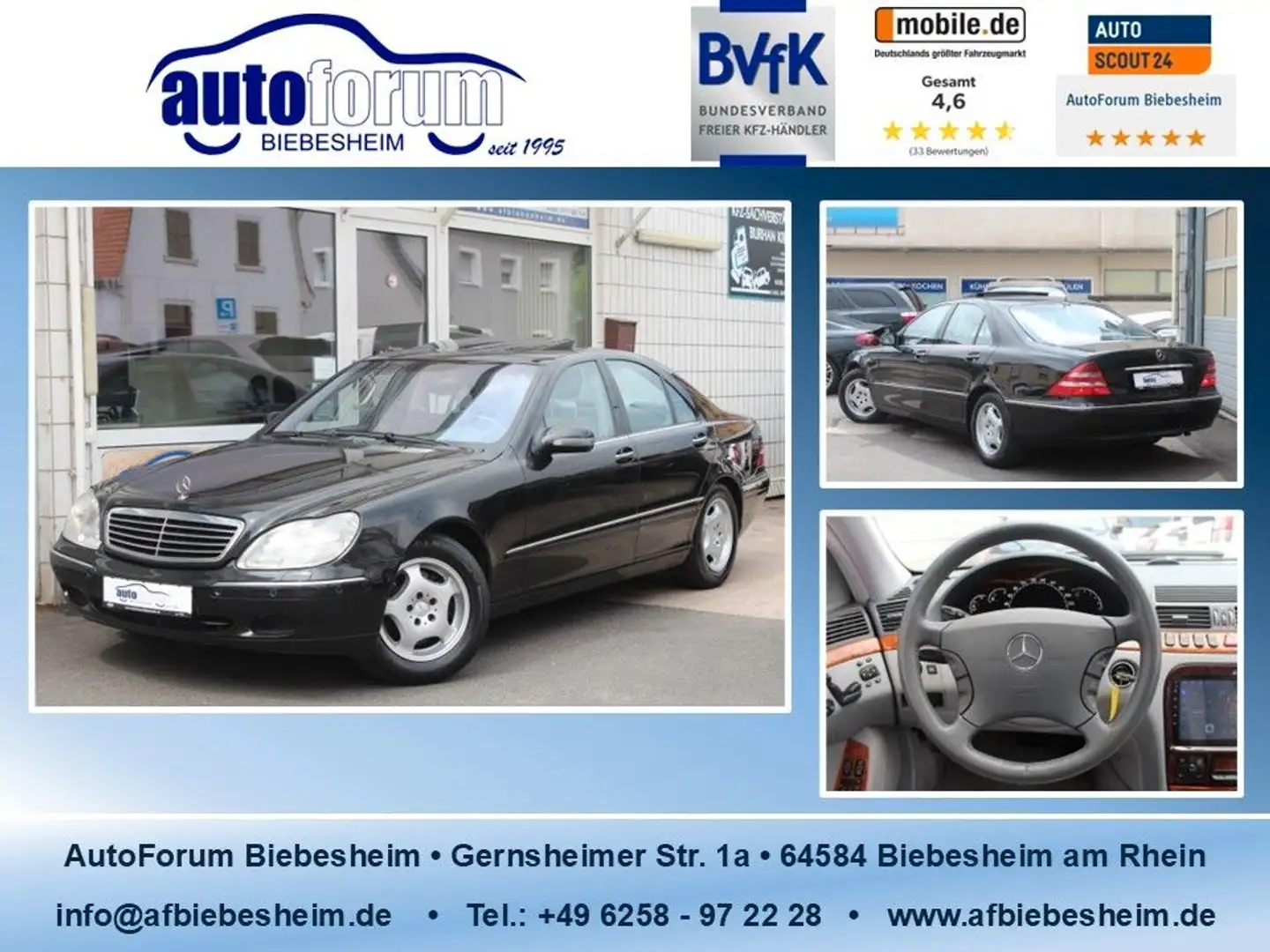 Mercedes-Benz S 430 Leder*Navi*Memory*Schiebedach*Xenon Nero - 1