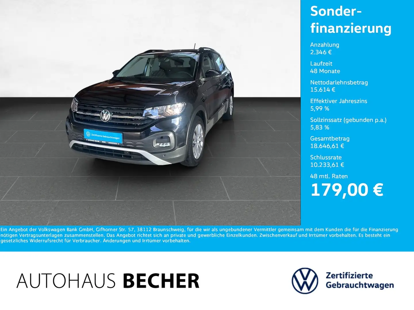 Volkswagen T-Cross 1.0 TSI DSG /Sitzhz/Navi/Klima Schwarz - 1